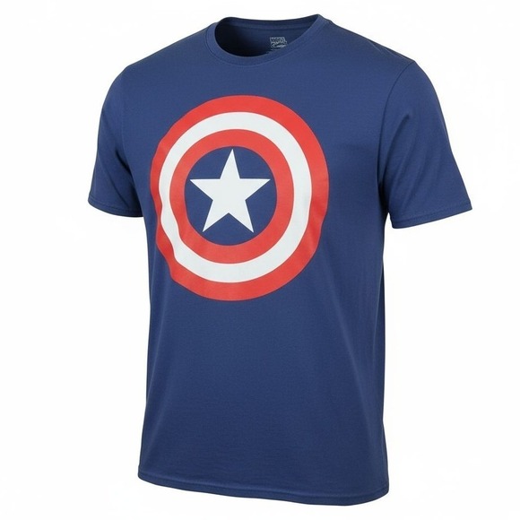 Marvel Comics Captain America 4XL T Shirt Blue Shield Graphic Print Superhero - Picture 2 of 4